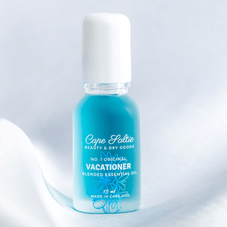 Vacationer Blended Essential Oil Natural Perfume made with organic jojoba oil blue tansy peppermint spearmint cinnamon anise blend