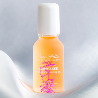 Babycakes Essential Oil Blend Natural Perfume by Cape Saltie Beauty & Dry Goods Sweet Almond Palo Santo Mimosa Organic Jojoba Oil