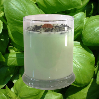 Bedrock Tree Farm Shiso + Fir Needle Libbey Status Soy Candle with Crackling Wick, Natural Fir Needle, 8oz — Smells Like Summer Basil