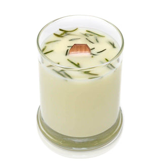 Bedrock Tree Farm Libbey Status Soy Candle with Crackling Wick, Natural Fir Needle, 8oz — Smells Like a Christmas Tree