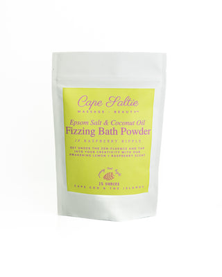 Fizzing Bath Soak, Natural Bath Powder, Bath Bomb, Cape Saltie Cape Cod Massage & Beauty, Muscle Relief