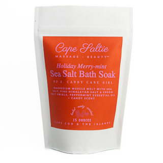 "Candy Cane Girl" Holiday Merry-mint, Sea Salt Bath Soak 15oz.  — Herbal, Minty, Candied