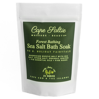 "Holiday Fairytale" Forest Bathing, Sea Salt Bath Soak 15oz.  — Woodsy, Festive, Crisp