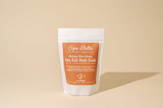 "Gingerbead Man" Holiday Slow-Down, Sea Salt Bath Soak 15oz.  — Citrus, Cozy, Rich