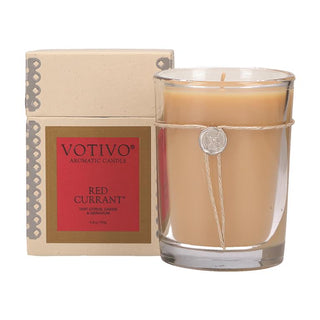 Votivo Aromatic Candle - Red Currant with Soy Wax, 6.8oz ⁠— Earthy Green. Galbanum. Tart Citrus. Cassis. Tropical Fruit & Fruity Musk