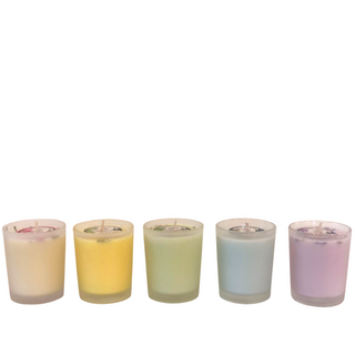 Bedrock Tree Farm Fir + Soy Votive Candle Collection, Set of 5 X 2oz Candles ⁠— Rose, Lavender, Shiso, Lemongrass, Juniper